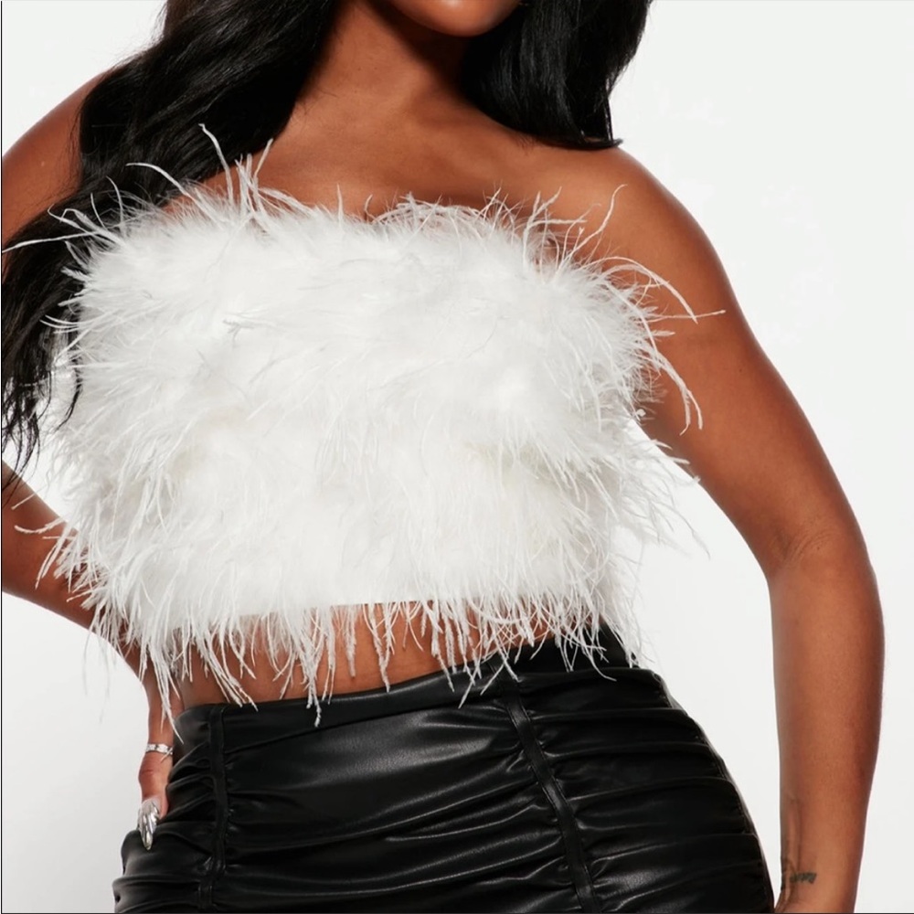 NWOT feather top (white)